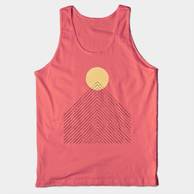 Abstraction mountain and sun landscape Tank Top by Chewbarber